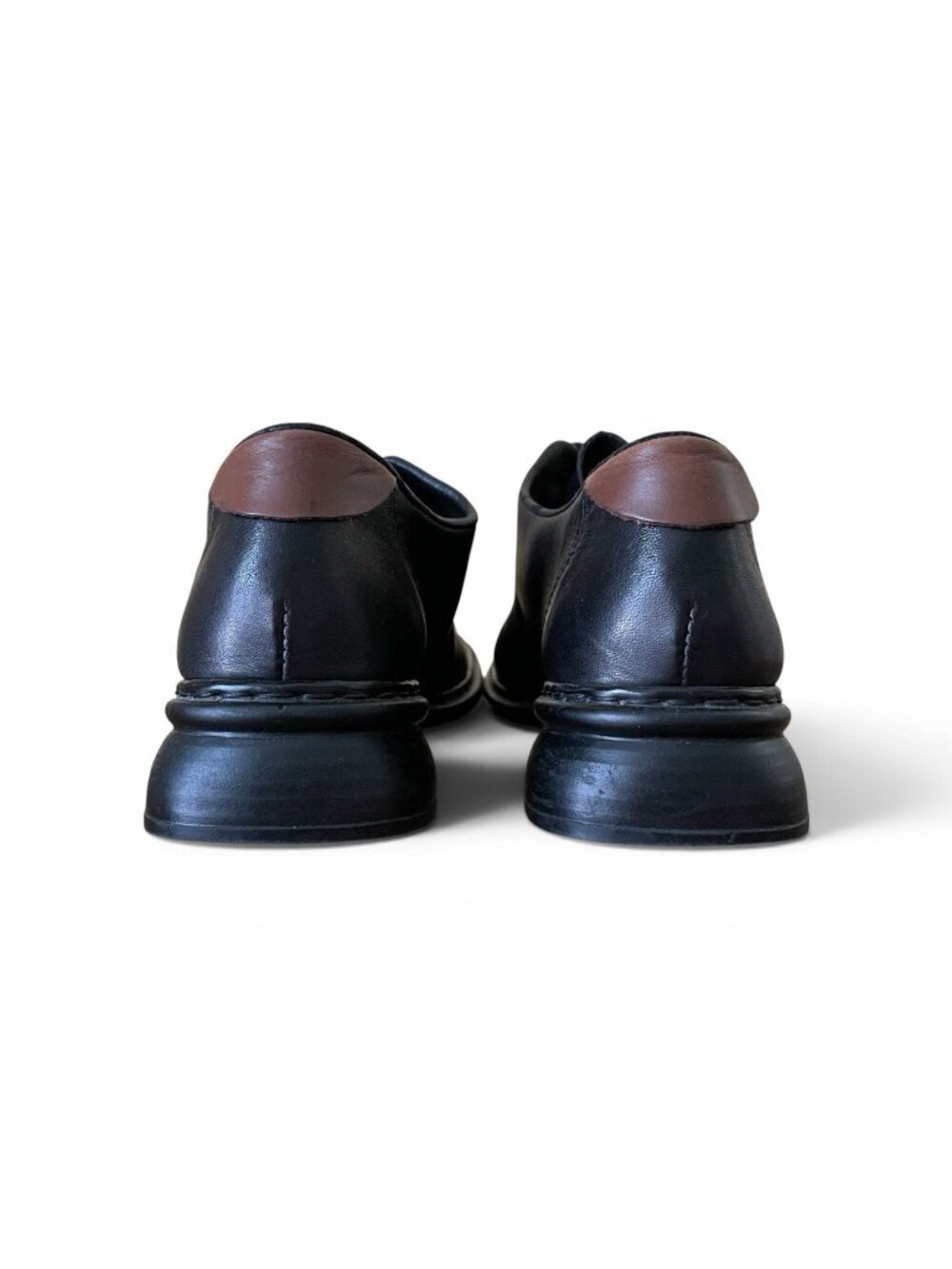 Rieker Womens Oxford Comfort Shoe Sz 41 9.5 Black Brown Leather Cap Toe Loafer - Picture 6 of 8